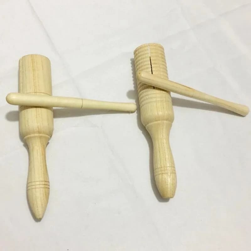 Natural Wood Grooved Single Block Percussion Instrument Children Early Education Teaching Tool for Classroom Performance