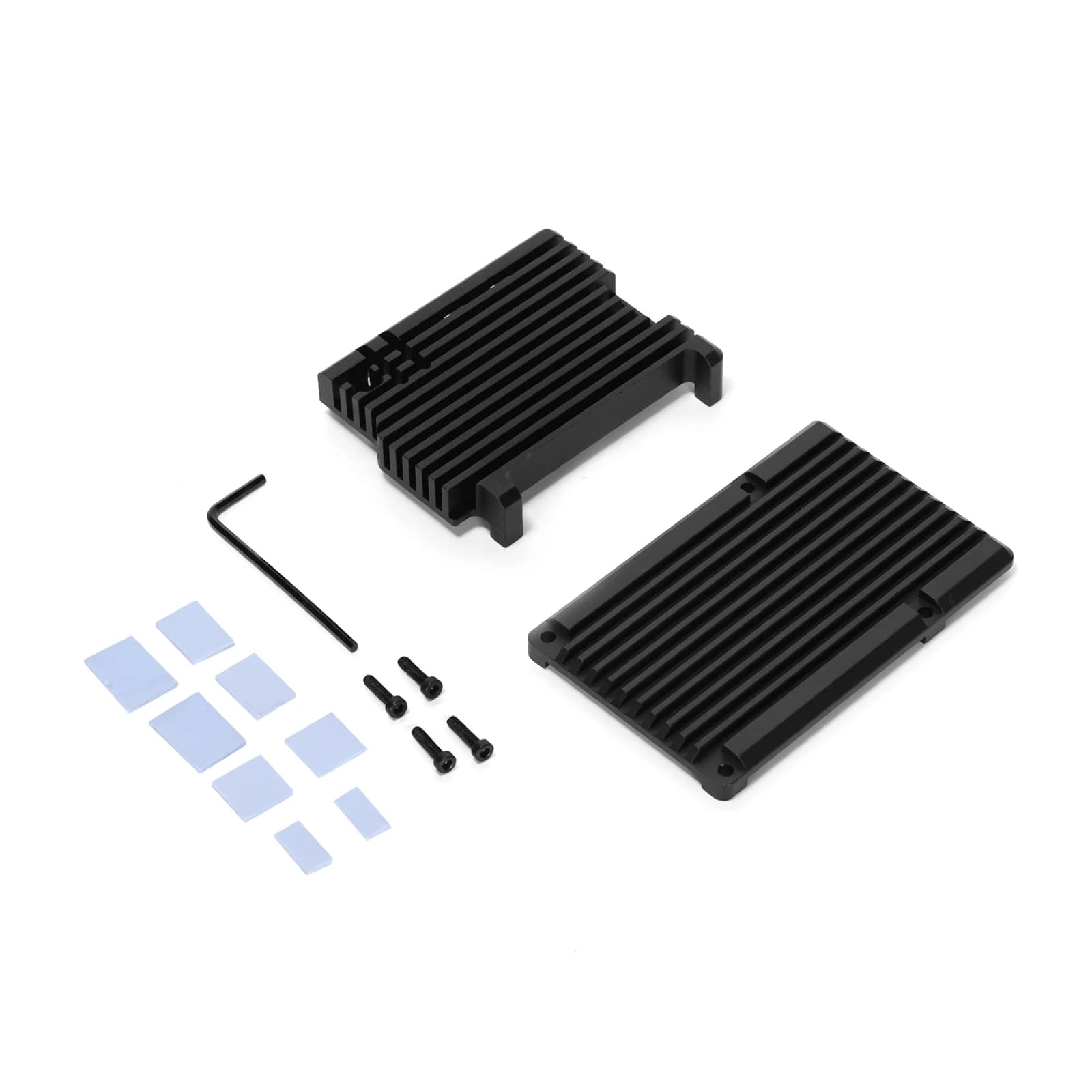 Ruimou 1Pz Scatola Dissipatore di Calore a Doppia Ventola (Custodia Protettiva in Lega di Alluminio per Dissipazione del Calore) Compatibile con Ventola Raspberry Pi 5