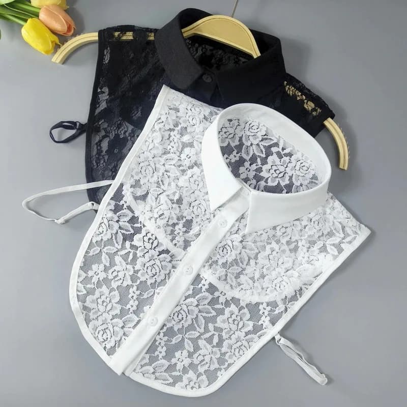 1 delicate sheer lace false collar – elegant, floral & sexy, perfect for layering with tees, knits, dresses or blazers year-roun