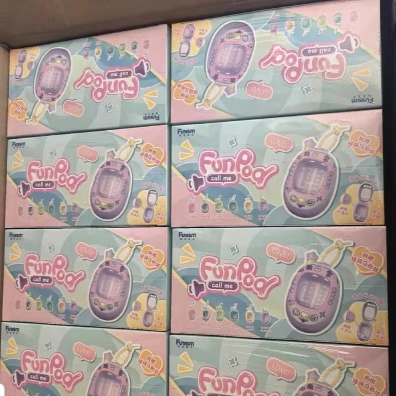 Funism Funpod Serie Call Me - Ciondolo Blind Box, Custodia Portatile a Forma di Telefono per Mini Contenitori, con Luce, Porta Giocattoli da Collezione