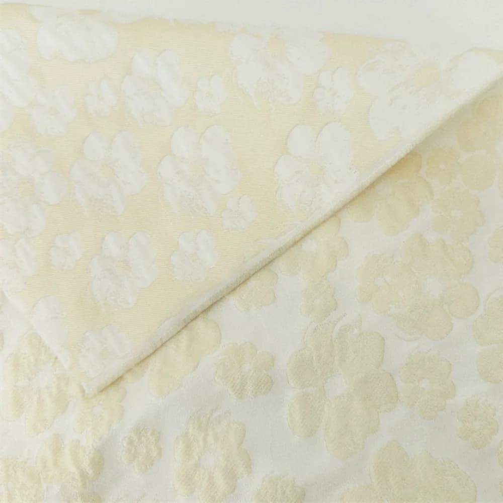 Tessuto Jacquard Bianco Latte con Motivi Floreali per Abbigliamento, Materiale per Cucito Fai-da-Te, Tovaglie e Rivestimenti