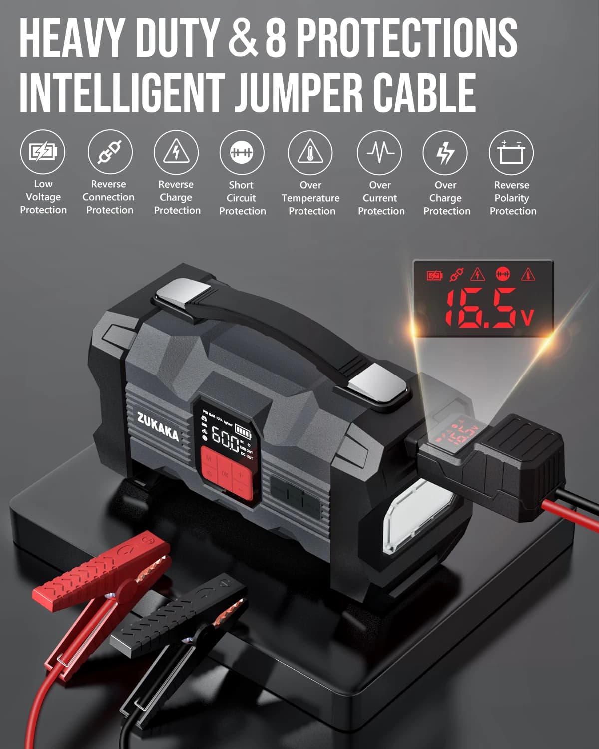 Avviatore di emergenza con compressore d'aria Strumento di emergenza portatile digitale 39800mah 12v