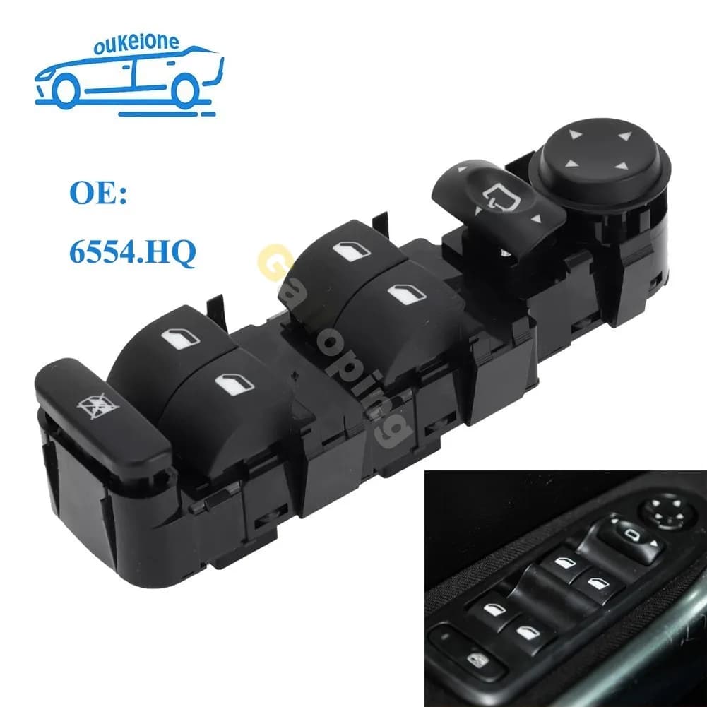 Per il periodo 2001-2008 Peugeot 807 Citroen C5 C8 Interruttore a pulsante per finestra principale di energia elettrica anteriore con accessori per auto pieghevoli 6554.HQ