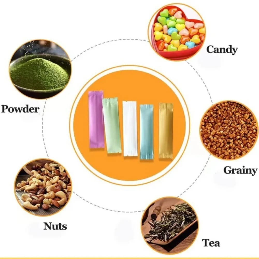 100pcs Open Top Aluminum Foil Bag Disposable Long Strip Heat Sealing Pouch Liquid Powder Subpackage Fruit Dried Honey