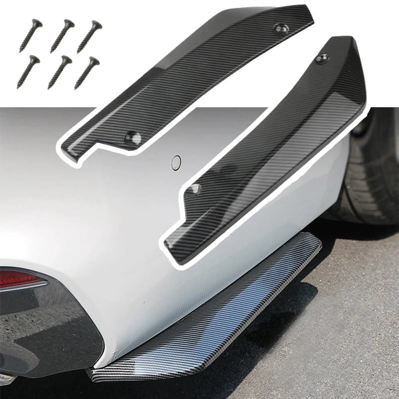 2 pz auto anteriore paraurti posteriore antigraffio striscia Lip Spoiler diffusore Splitter estensione alette in fibra di carbonio gonna laterale