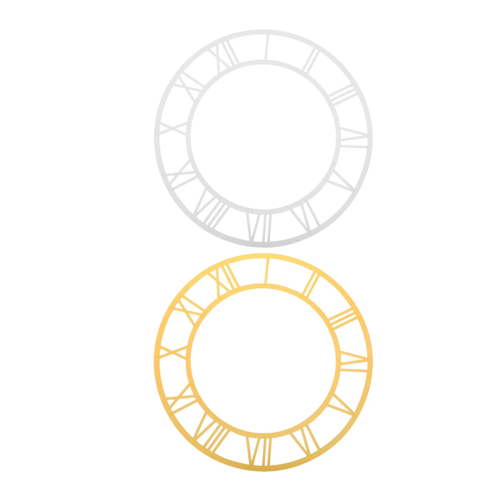2 Pezzi Adesivi per Orologio con Numeri Romani in Acrilico, Specchio Rotondo, Decorazione da Parete Fai-da-Te