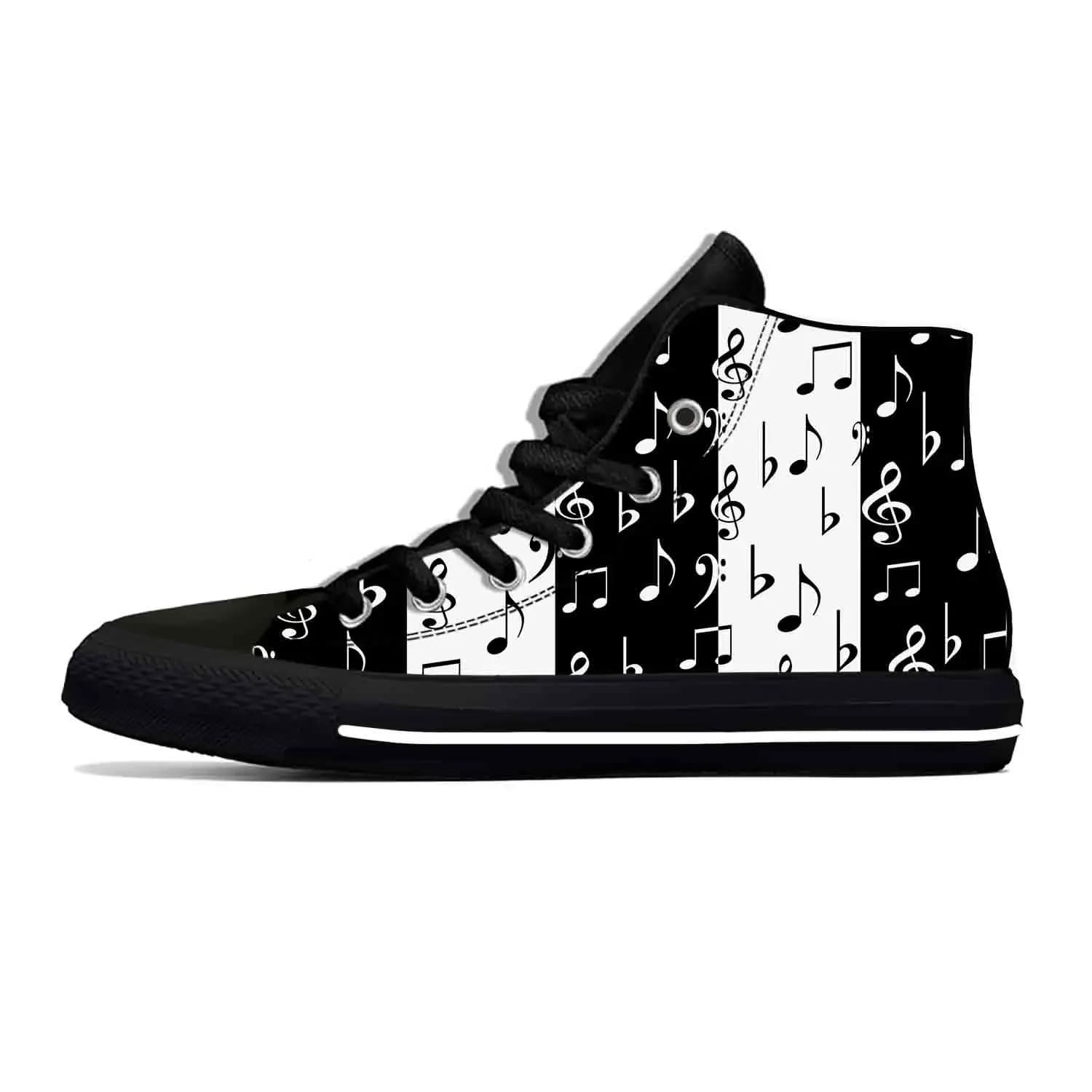 Anime Cartoon Manga Music Musical Notes Aesthetic Casual Shoes High Top Board Shoes Lightweight Breathable Men Women Sneakers