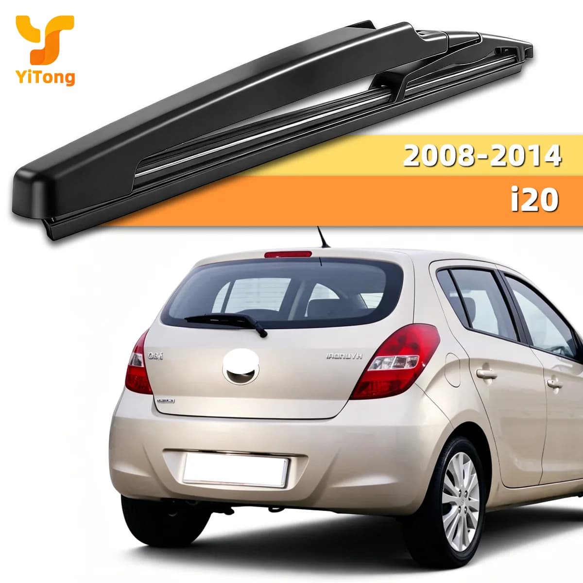 Suitable For Hyundai i20 2008-2014 Rear Wiper Blade Quiet Wiping Natural Rubber Strip Streak Free Smooth Wiping All Weather Use