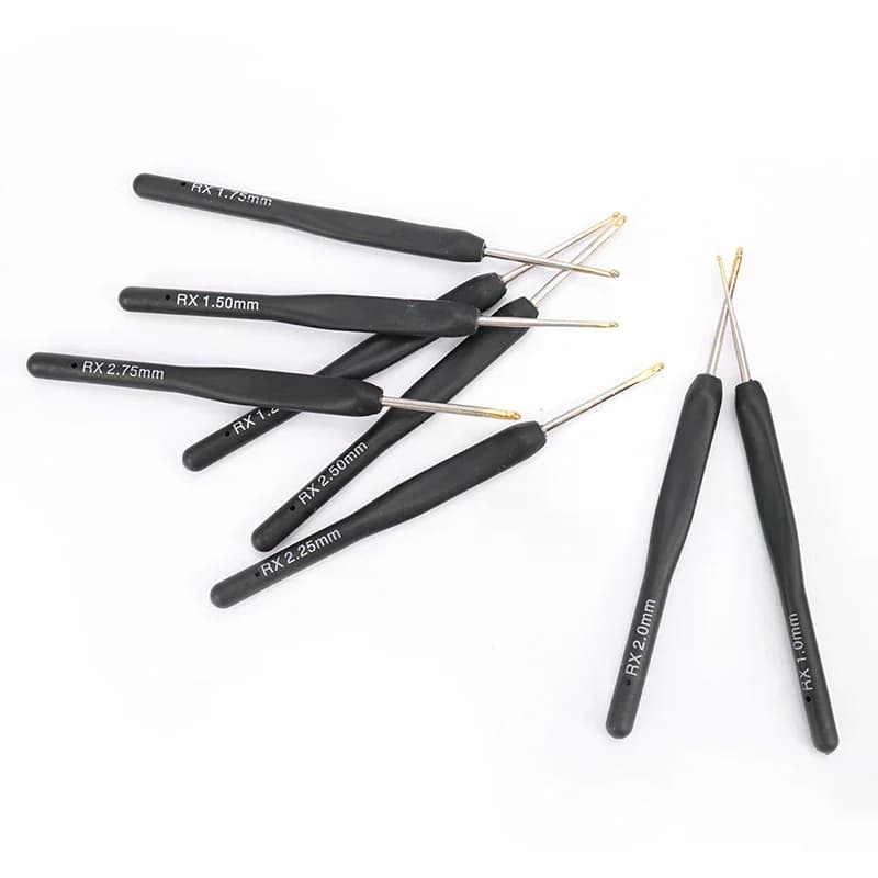 Unleash Your Creativity! 8Pcs/Set Black Knitting Needles & Crochet Hooks, Ultimate DIY Craft Loom Tools