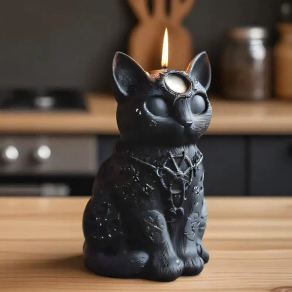 1pcs Halloween Ghost Cat Figurine Silicone Mold DIY Halloween Molds Haunted Candle Resin Romatherapy Decor Decorations Plas A3W5
