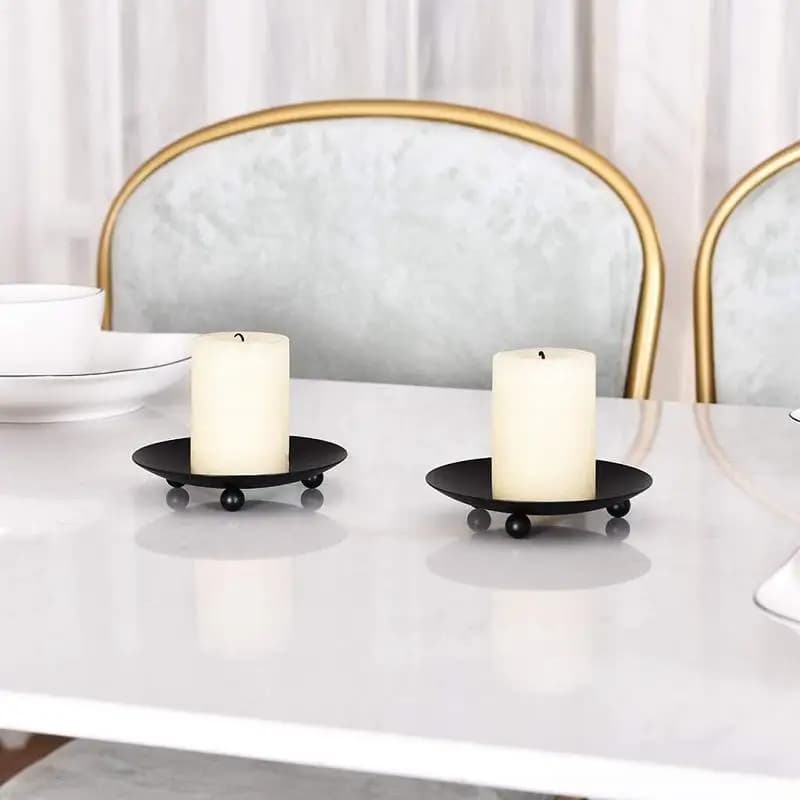 Portacandele in ferro da 1 pezzo, decorativo, a colonna, con piedistallo, per candele in cera, per spa, matrimoni, compleanni, feste