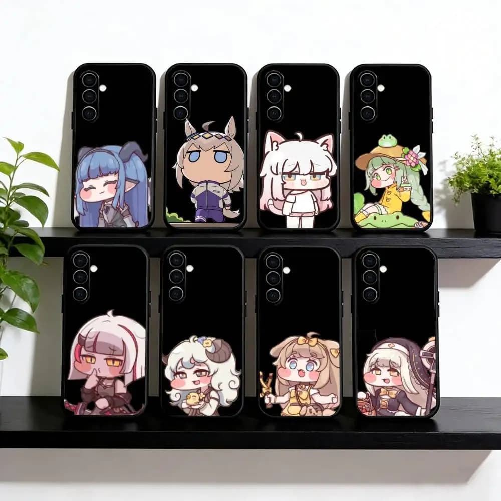 Custodia per telefono Game T-Trickcal Chibi Go in silicone morbido nero per Samsung Galaxy A73,A72,A71,A70,A53,A52,A51