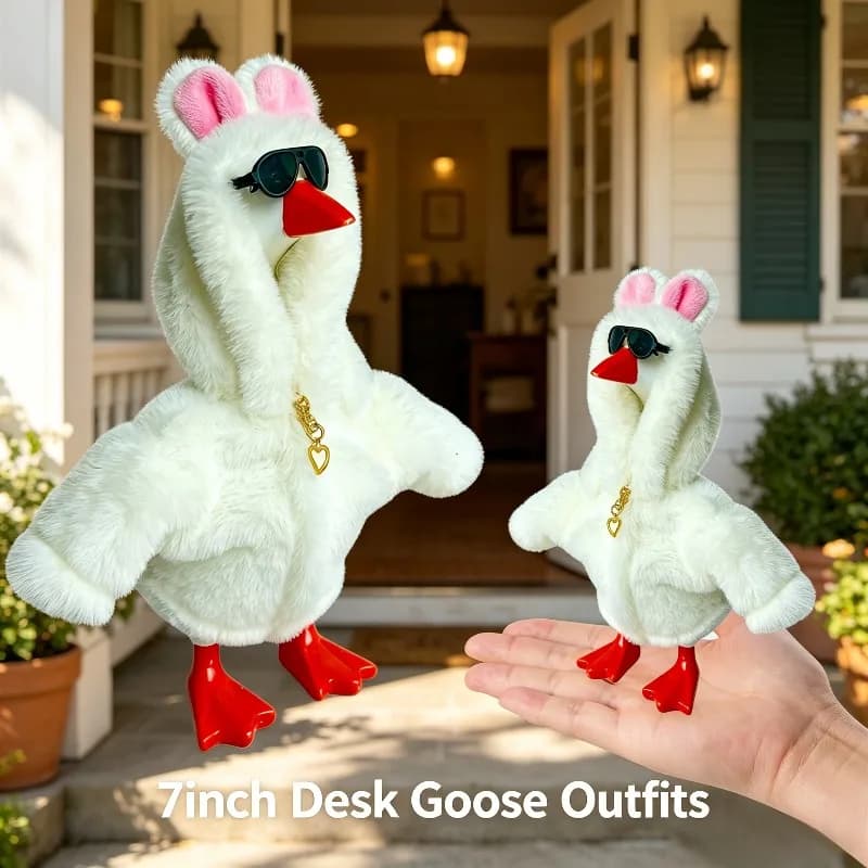 7 Inch Desk Goose Hoodie Goose Pullover for Desktop Ornament and Home Decoration