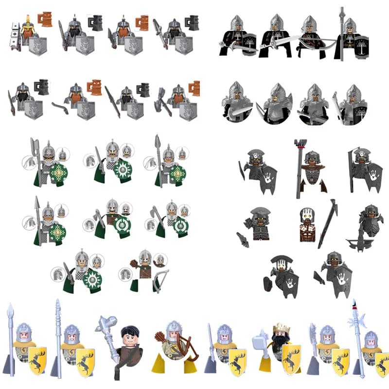 Blocchi di costruzione militari Solider Figure Film Serie di fantascienza Armi Scudo Cavaliere Giocattoli Regali Mini mattoni medievali MOC