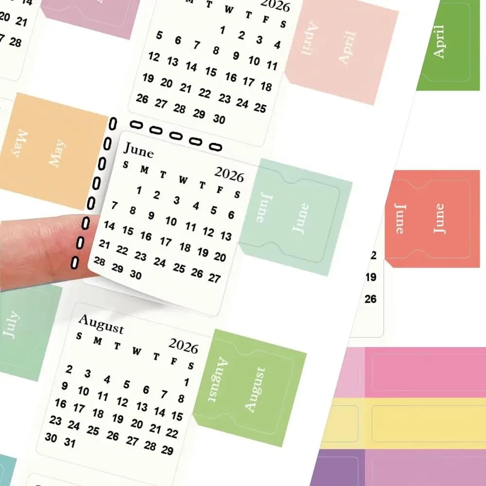 2 fogli 2026 adesivi calendario, adesivi pianificatore mensile, etichette per album fai da te, quaderni, pianificazione, uso scolastico/ufficio