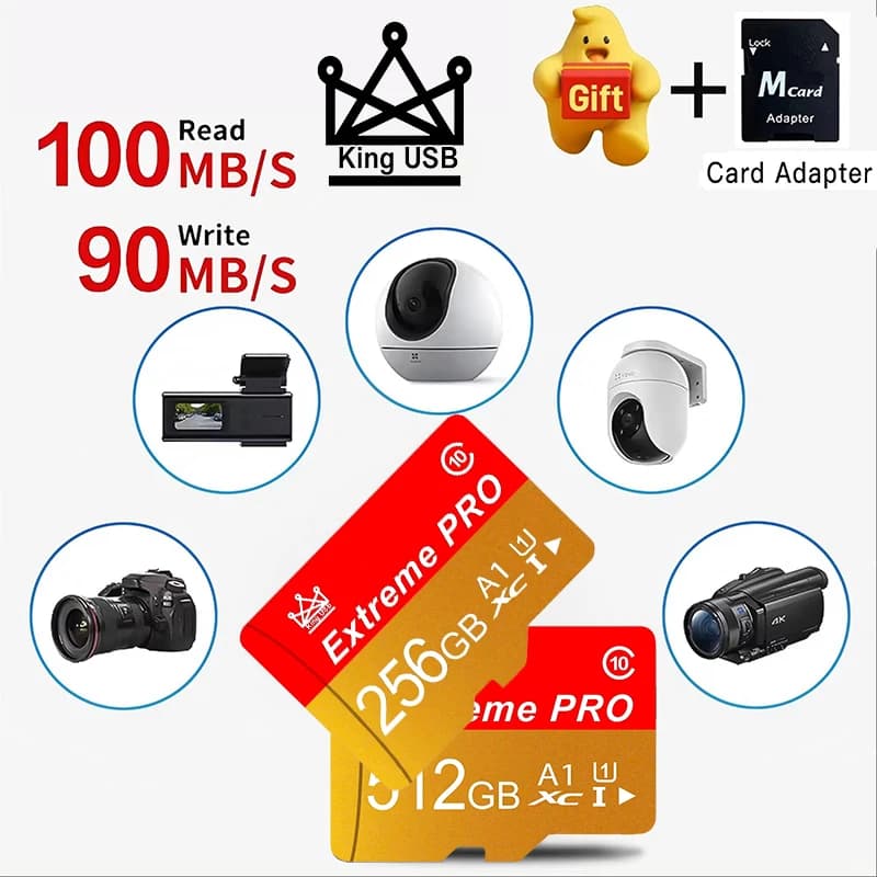 TF Cards Memory Card Micro TF SD Card SD Cards 32GB 512GB 256GB 64GB 128GB UHS-I Waterproof U1 V10 Magnet Proof for PC GoPro