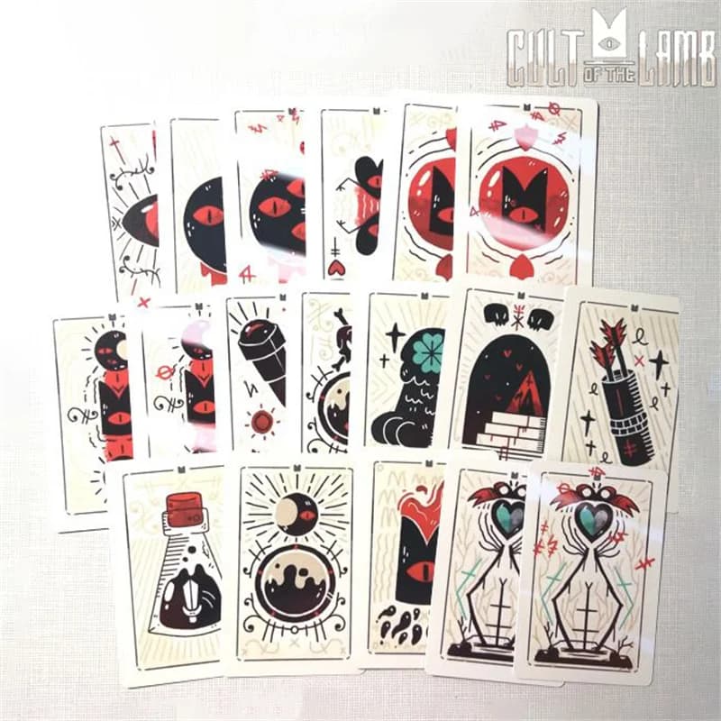 Set di 40 Carte da Gioco in Metallo Cult Of The Lamb, Tarocchi, Carte Magiche, Accessori per Giochi da Tavolo e Feste