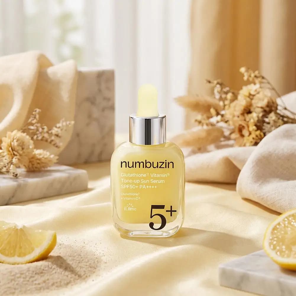 Korea Numbuzin No.5 Tone Up Sun Serum Glutathione Vitamin C Brightening Anti Dark Spot Daily Facial Skin Care Essence