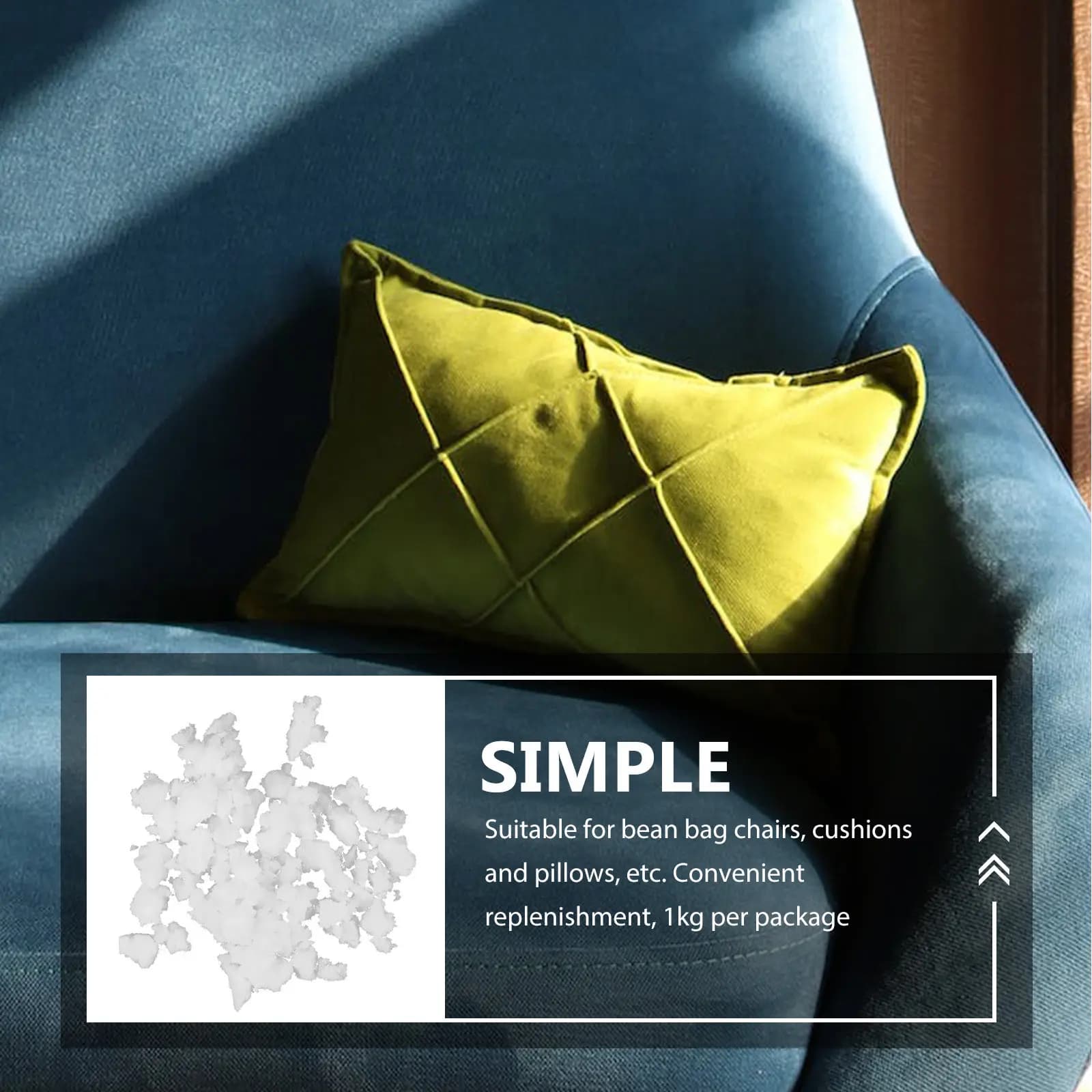 1kg Padding in Memory Foam for Pear, Bearing and Sitting, Safe Material for Home Use
