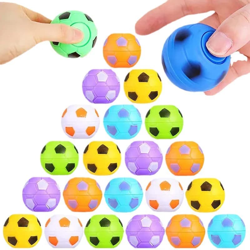 Mini Rotatable Fidget Spinners Soccer Ball Toy Stress Ball Hand Spinner Desk Toy Party Favors Goodie Bag Stuffers Kids Adults