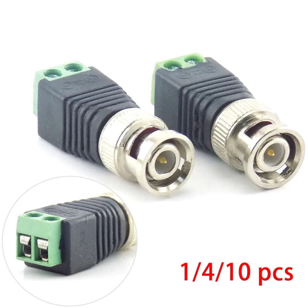 1/10pcs BNC Maschio Connettore Coassiale CAT5 Spina Adattatore Sistema di Sicurezza Accessori di Sorveglianza DC per CCTV Video Balun L19