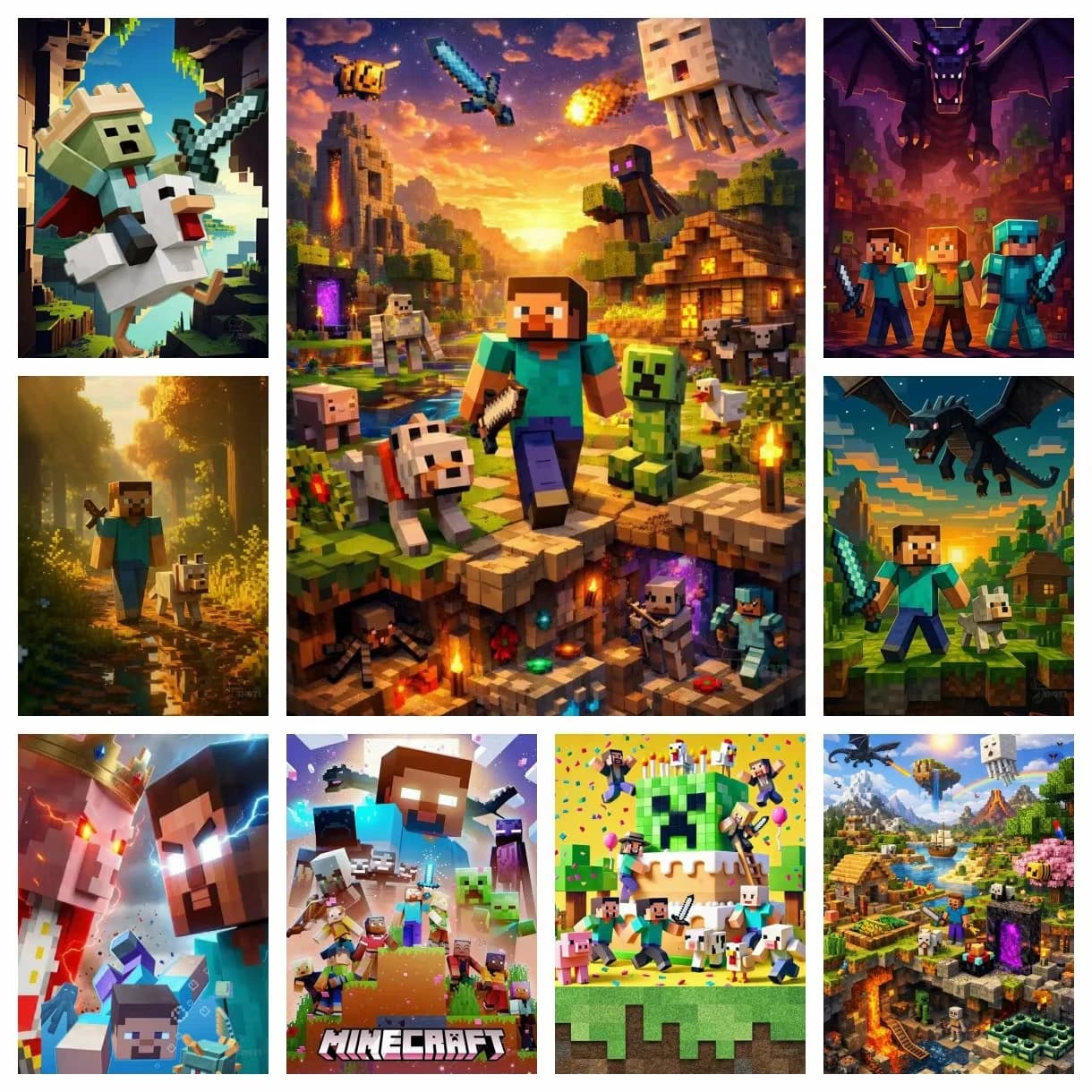 Nuovo 2026 MC Pixel People Game 5D DIY Diamond Painting Mosaic Character Art Stitch Set Completo con Motivo Artistico