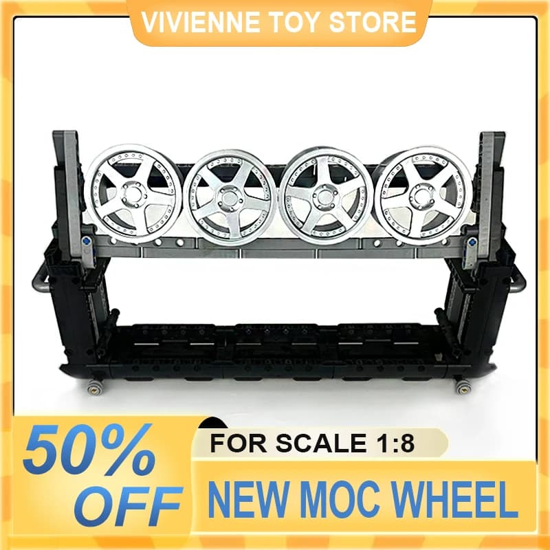 MOC Metallic Personalized High-end Wheels Building Blocks Accessories Imaginative For Scale 1:8 Technical Car 42056 42083 42115