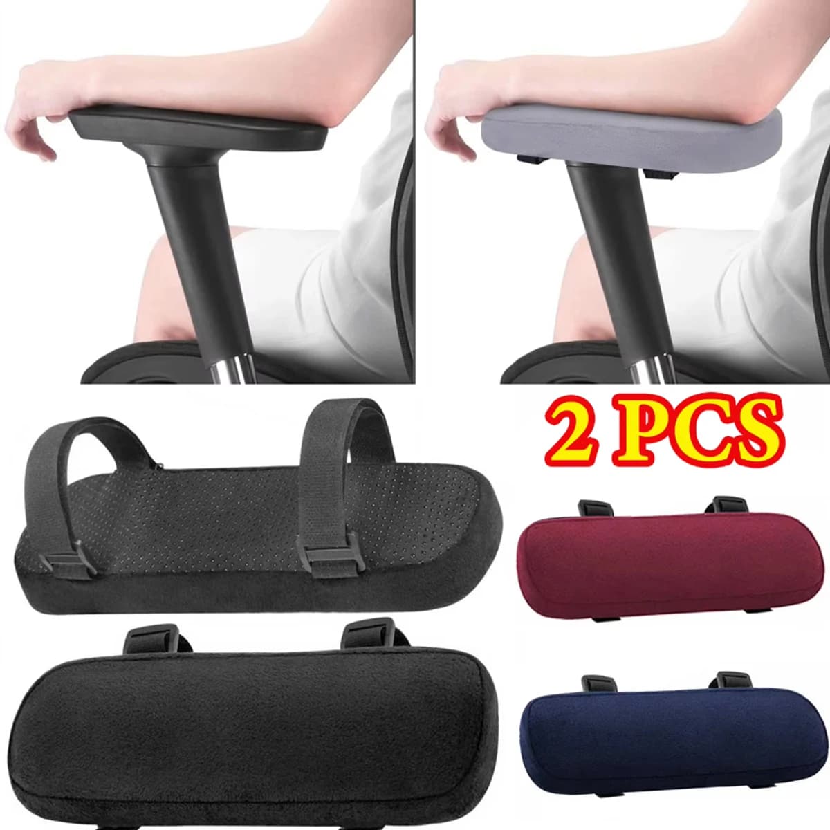 1/2 Pieces Soft Bearing for PP Sponge Arms, Home/Office Chair Arms, Rubber Bearing for Computer and Gaming, Removable and Washable