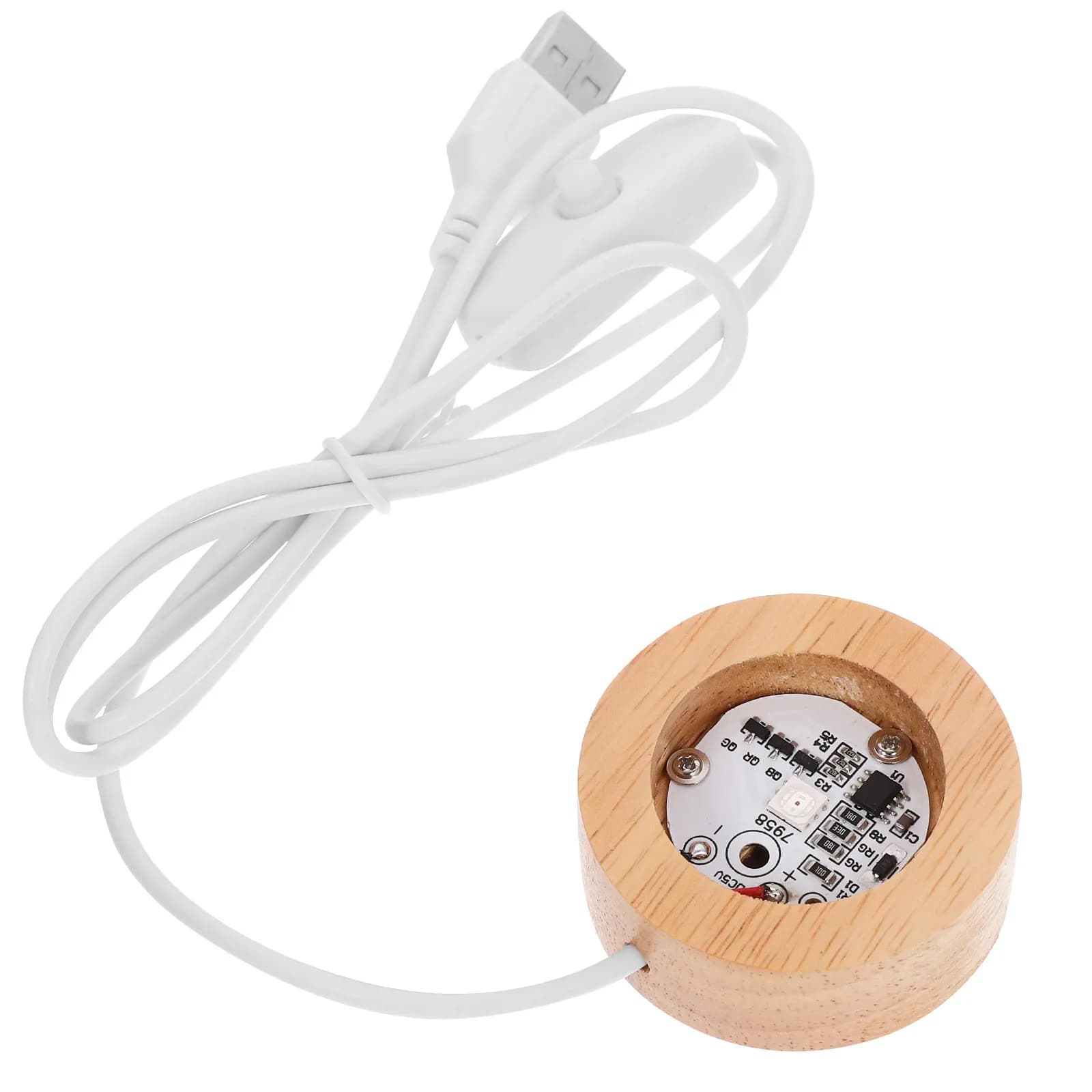 Supporto Espositivo in Legno Illuminato a LED per Sfere di Cristallo, Base Luminosa per Oggetti Trasparenti, Decorazione da Scrivania Luminosa per Sfere di Cristallo