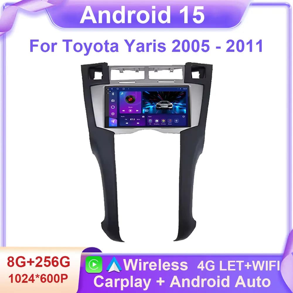 7" Android 15 Car Radio GPS Player For Toyota Yaris 2005 2006 2007 2008 2009 2010 2011 Stereo CarPlay Autoradio Video Bluetooth