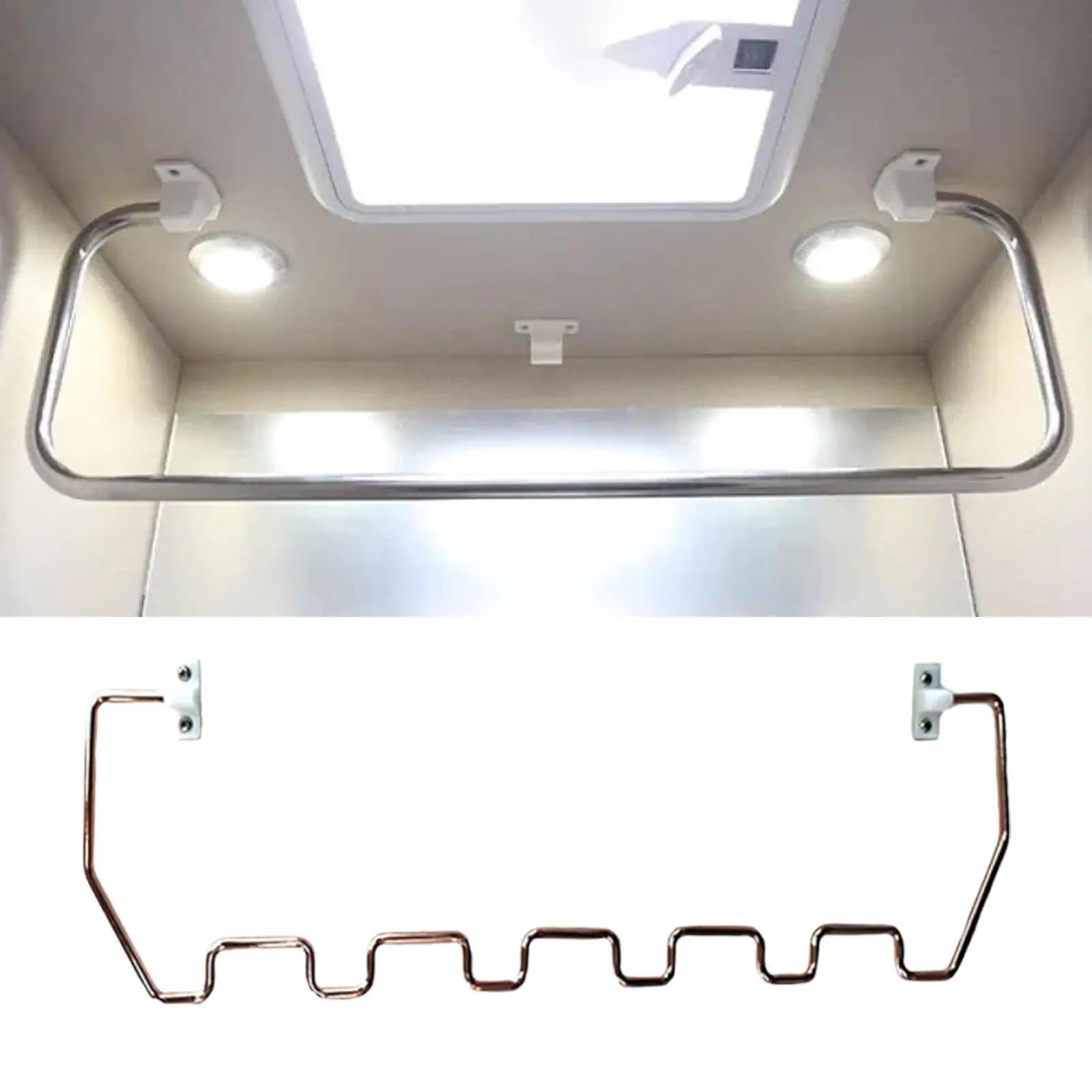RV Exterior Organizer for clothes hangers stainless steel folding space for use on the inner roof of the RV