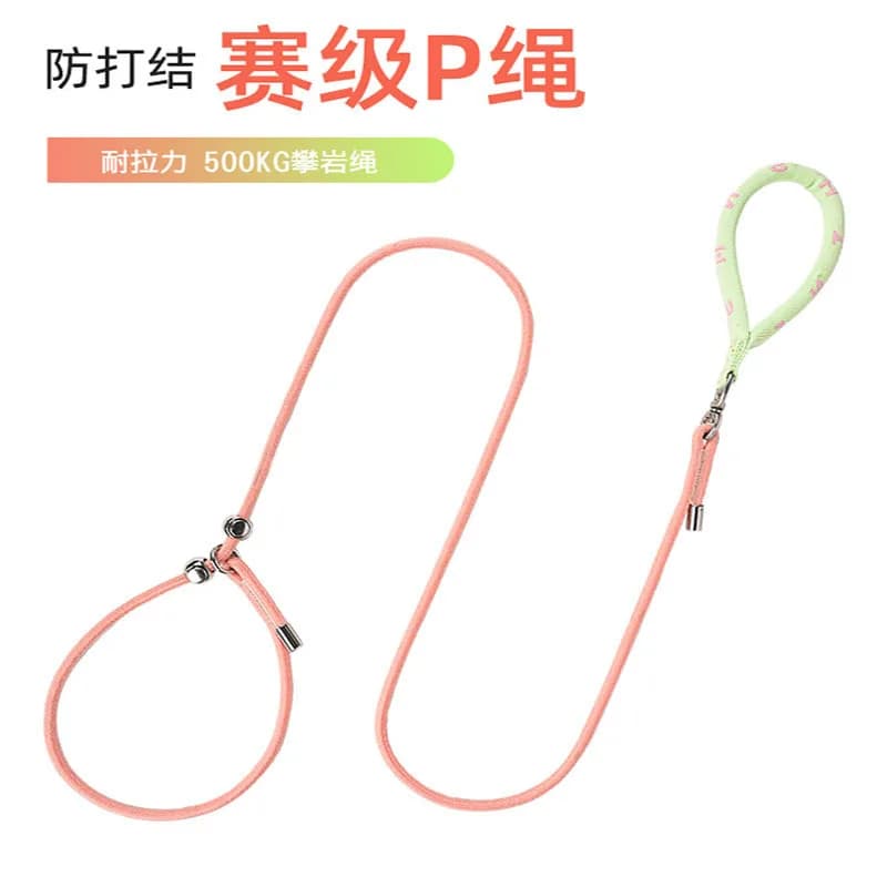 Anti-Explosion Dog P-Leash, Integrated No-Pull Pet Lead with Comfortable Grip, Durable Dog Chain for Outdoor Walking Training