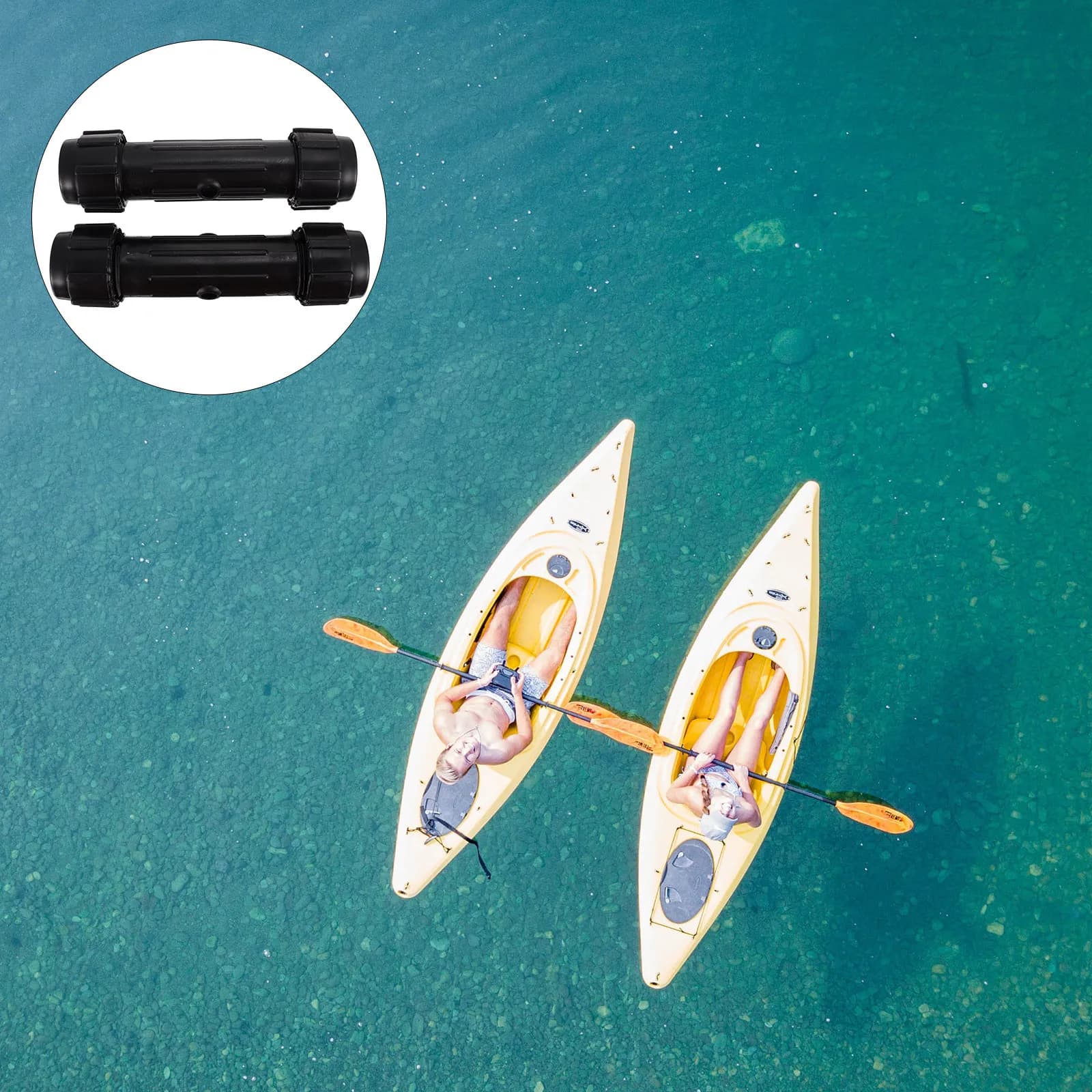 2 Pezzi Connettori per Pagaie in Plastica Rinforzata, Ricambio per Connessione Pagaie di Barche, Kayak, Canoe, per Competizioni di Rafting