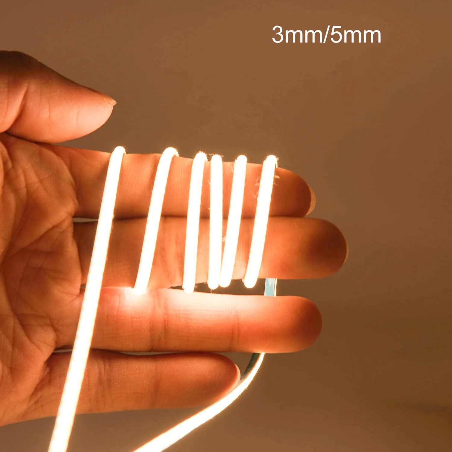 DC12V 3mm 5mm COB Strisce luminose Nastro LED dimmerabile Nastro 384 LED/m Barra luminosa flessibile per illuminazione decorativa Bianco caldo