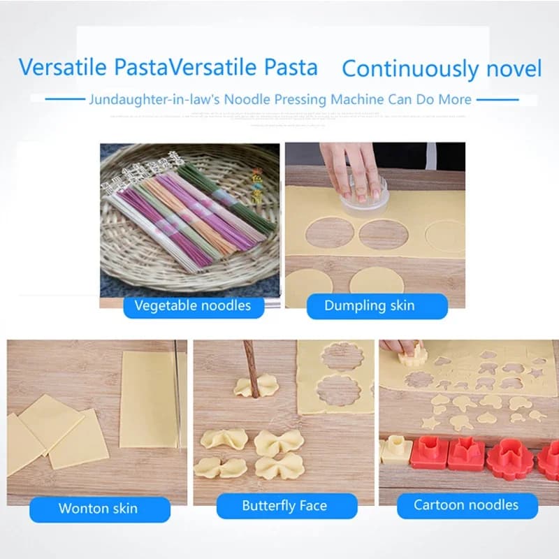 Macchina per pasta elettrica in acciaio inossidabile con impostazioni di spessore regolabili