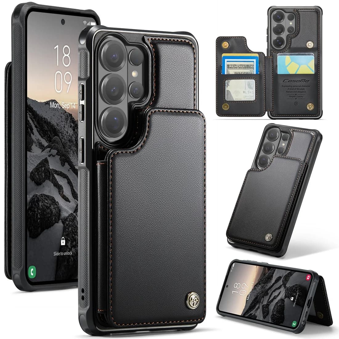 Custodia a Portafoglio S26 Ultra, con Porta Carte e Supporto, Cover in Pelle con Blocco RFID per Samsung Galaxy S26 Ultra