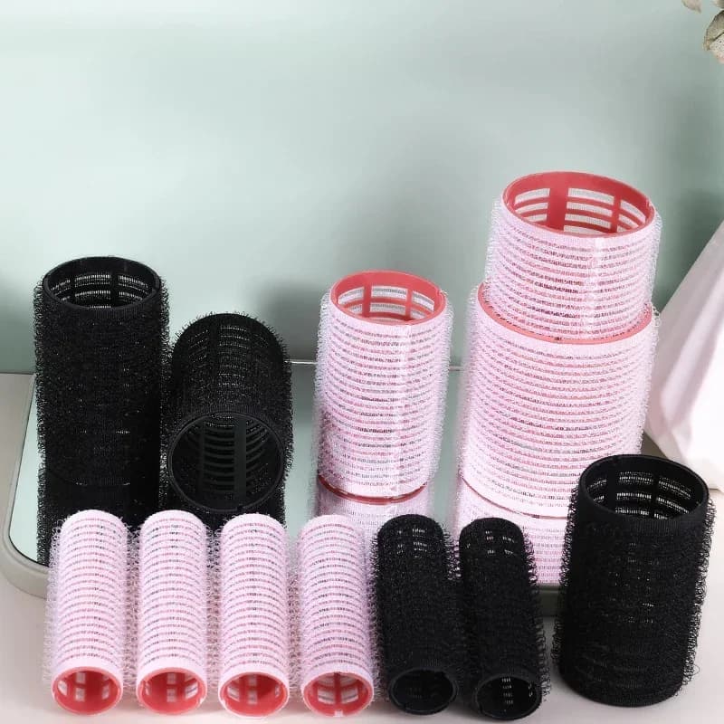 6 pieces bigodini no heat without heat fringe for hair volume bigodini with self-adhesive hook tools and accessories for styling diy
