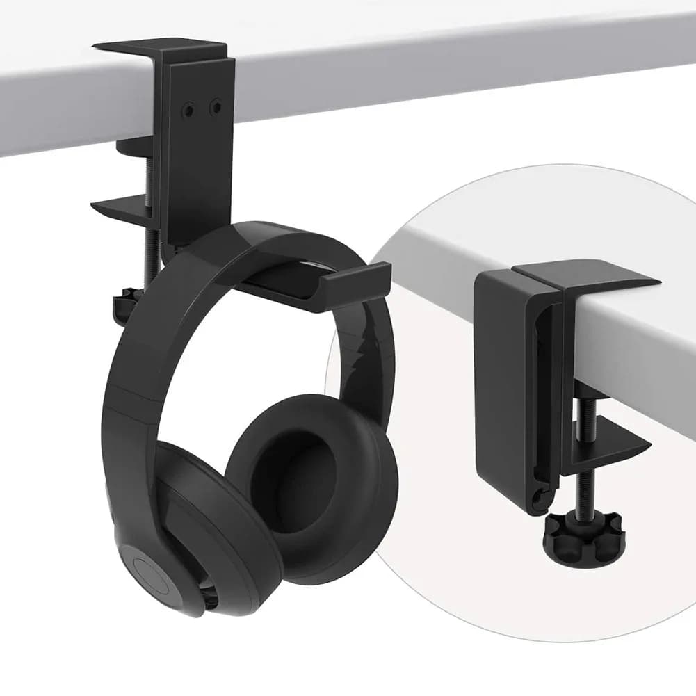 Foldable Addition with Adjustable Clamp Metal Earphone Hook Headphone Holder With Clamp Without Punching For PC Accessories