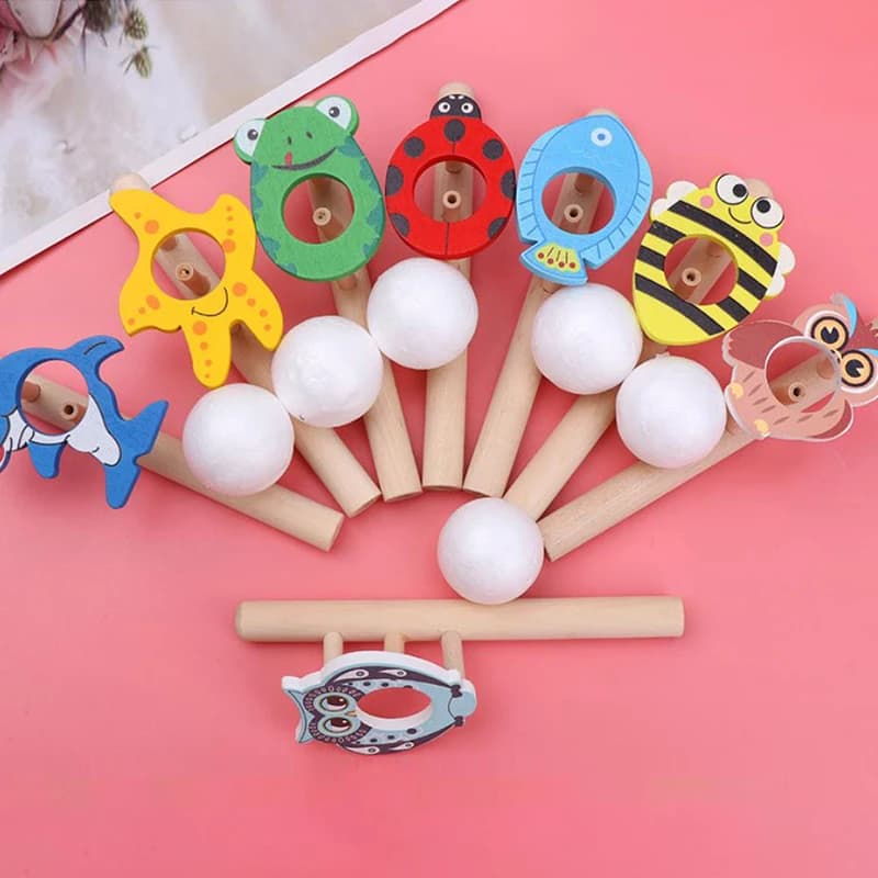 Breathing Exerciser Toys For Kids Whistle Floating Blow Pipe Balls Blowing Balloon Launcher Educational Toy