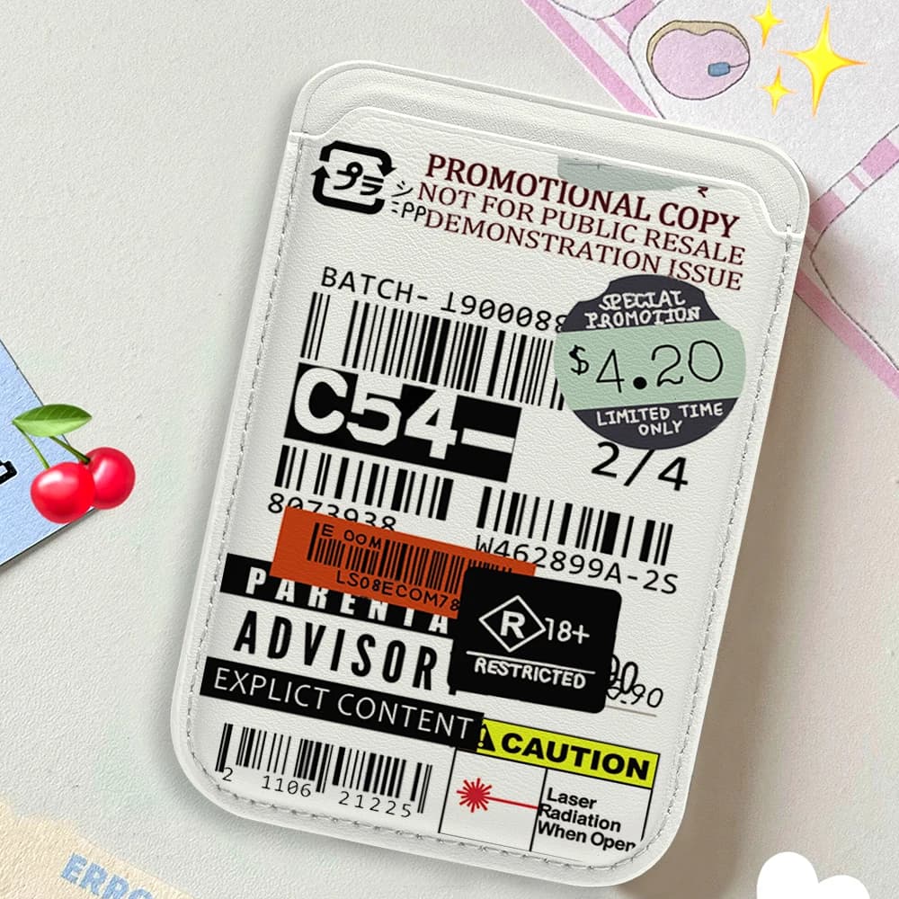 Leather wallet case Trend INS with card holder and barcode retro, compatible with all iPhones, for rear case MagSafe