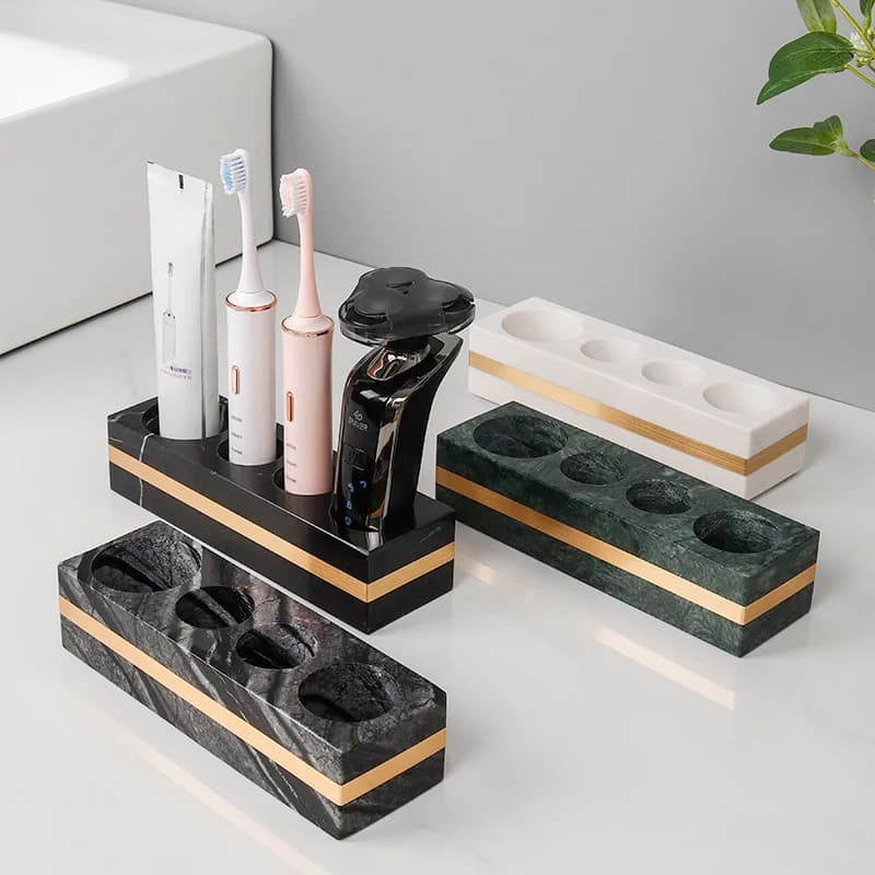1pc electric brush holder in marble brush holder hand washbasins table ornament accessories for bathroom toothpaste