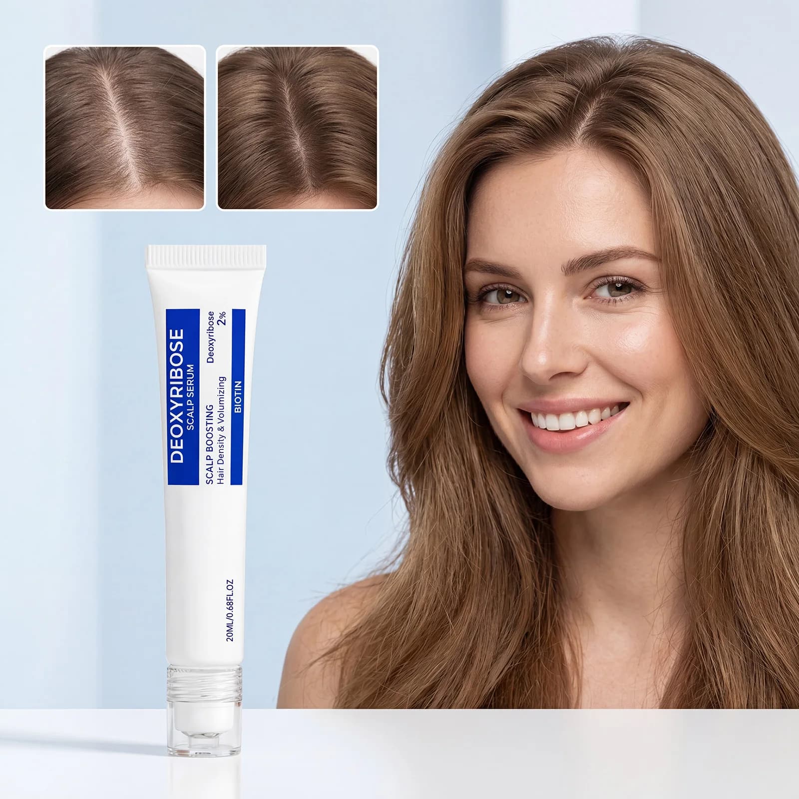 Scalp Serum For Hair Nourishing Biotin Hair Essence Roller Ball Massage Scalp Care Volumizing Smoothing Strengthen Root Strength