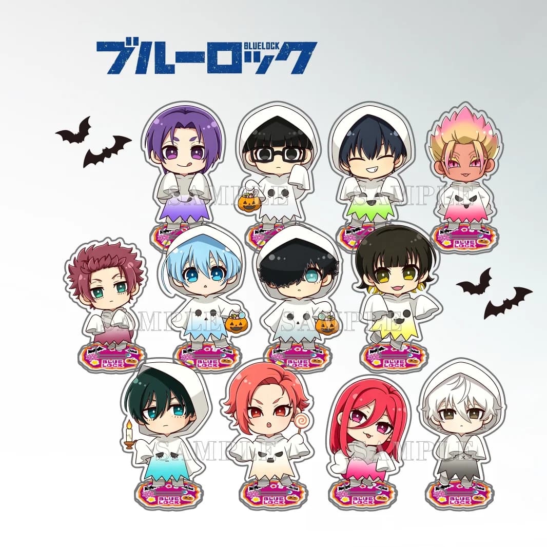 Anime Blue Lock New Halloween Series Cute Chibi Acrylic Stand Desktop Decoration Gift for Anime Fans keychain Gift 9~10CM