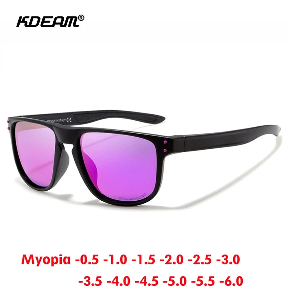 KDEAM Sports Polarized Myopia Sunglasses Men Women 2025 NEW Fashion Glasses Prescription Optics Outdoor Eyewear -0.50 to -6.0
