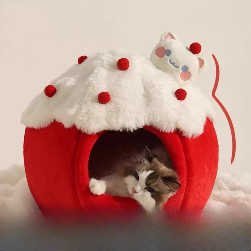 Lettiera per gatti natalizia, sicurezza invernale, calore, lettiera super grande, casa di Natale, lettiera chiusa