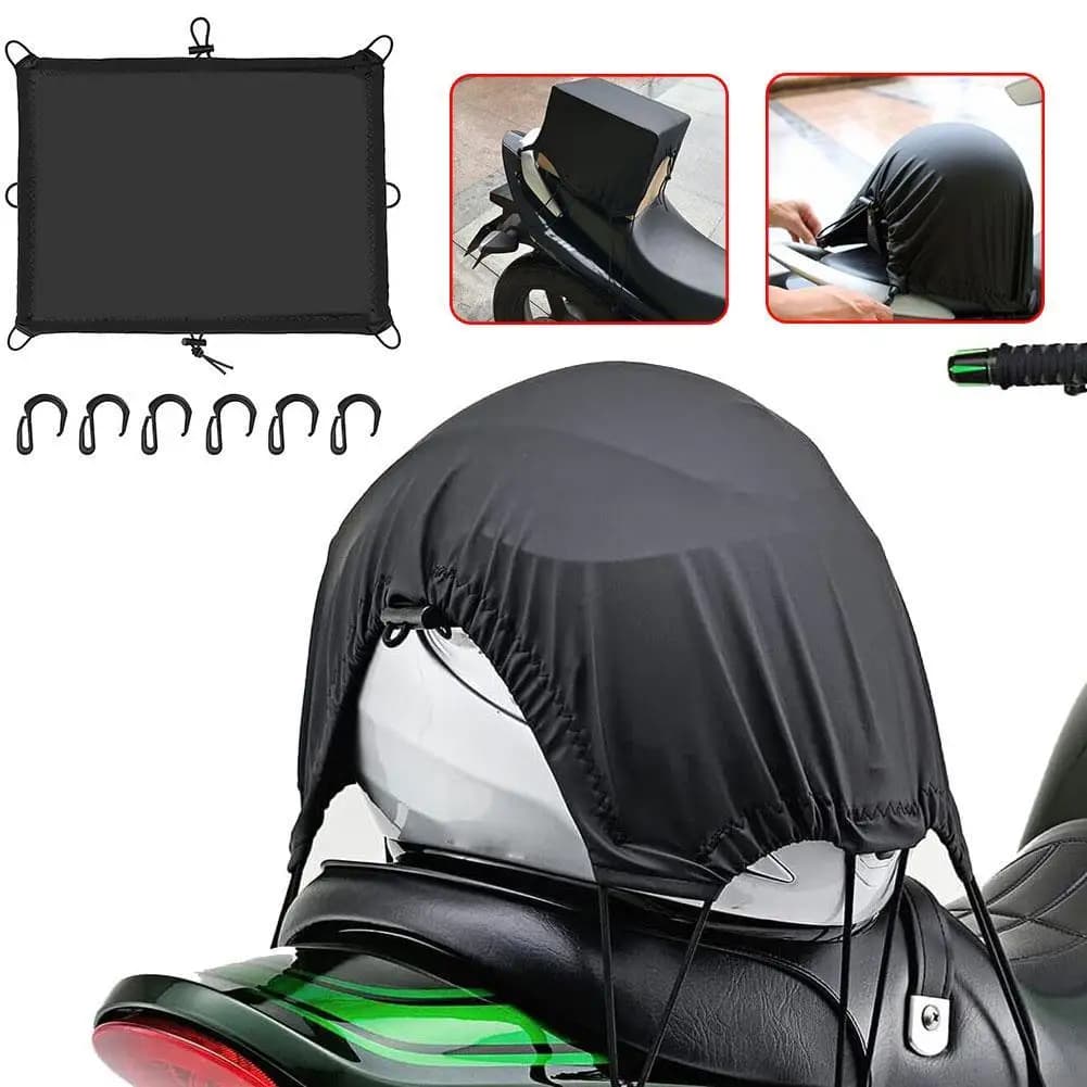 Copertura elastica impermeabile per bagagli da moto rete da carico supporto per casco borsa posteriore copertura per serbatoio dell'olio 6 ganci accessori per moto da motore
