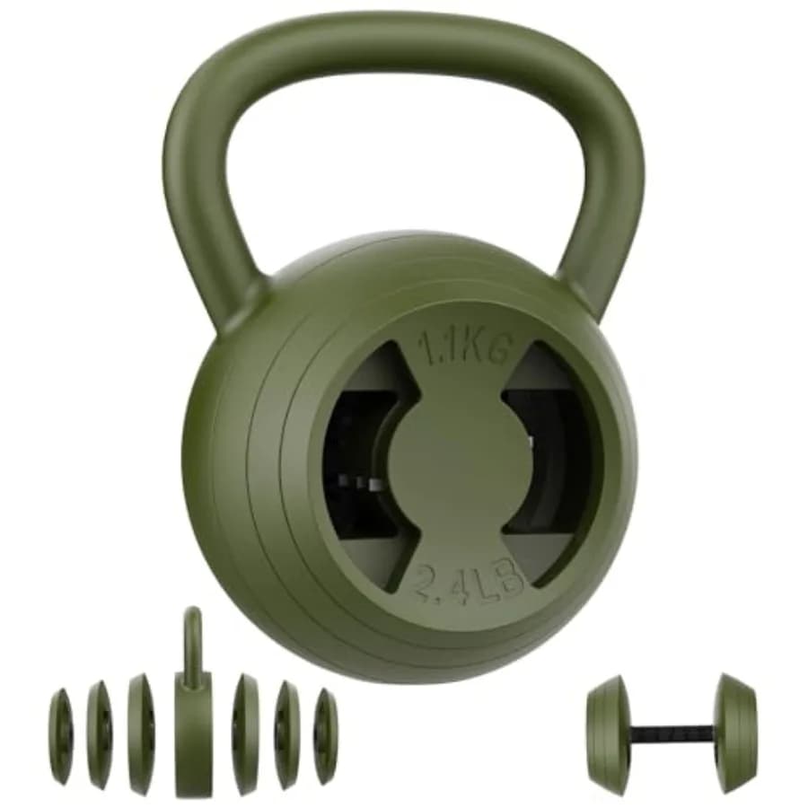 2-in-1 Adjustable Kettlebell, 15-45 LB Kettlebells Weight Set with Wide Grip, 4.8-30 LB Dumbbell Weights for Home Gym Strength