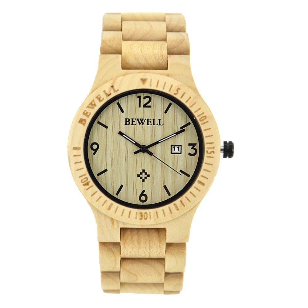 High-End Natural Bamboo Wristwatch Auto Date Function Lightweight Handcrafted Men Luxury Wood Watch