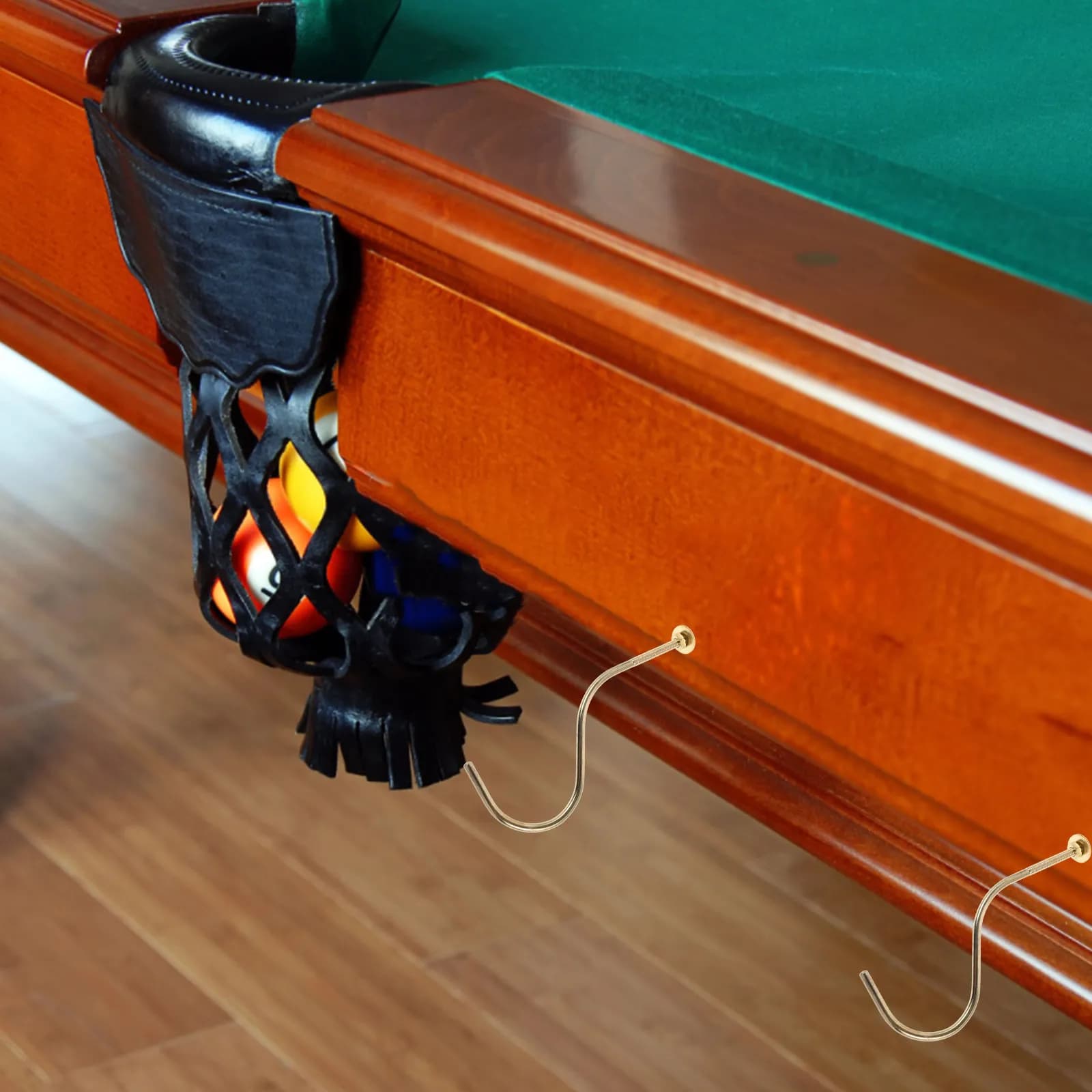 2 Pezzi Gancio Premium in Ferro per Biliardo, Gancio Multiuso per Rastrelliera Triangolare per Stecche da Biliardo, per Tavolo da Biliardo, Tavolo da Snooker, Sala Giochi