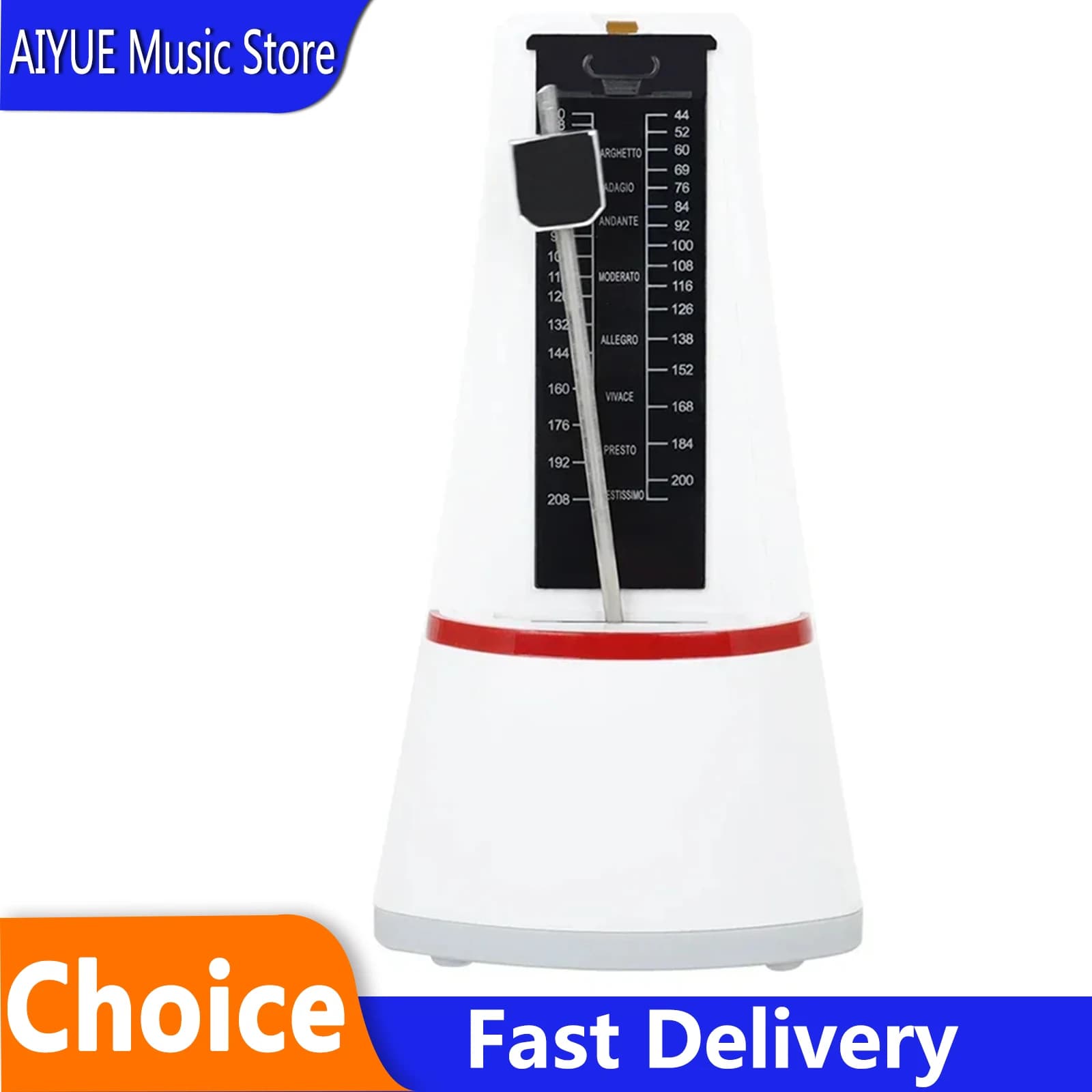 Classic White Mechanical Metronome Universal Rhythm Pendulum Music Instrument Practice Tools For Guitar Bass Violin Ukulele